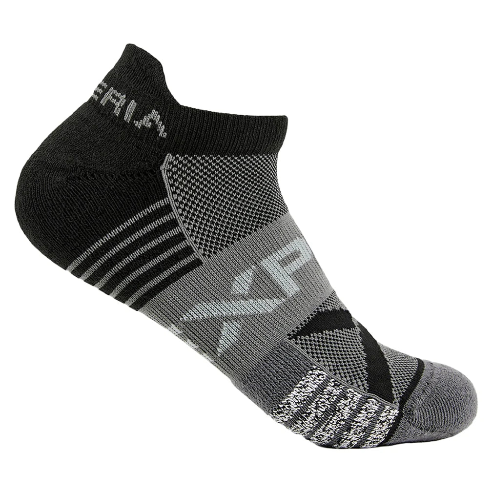 Experia Tennis Thin Cushion No Show Tab Socks - Black (2 Pairs) - Breathable Athletic Socks for Running, Gym & Sports Performance