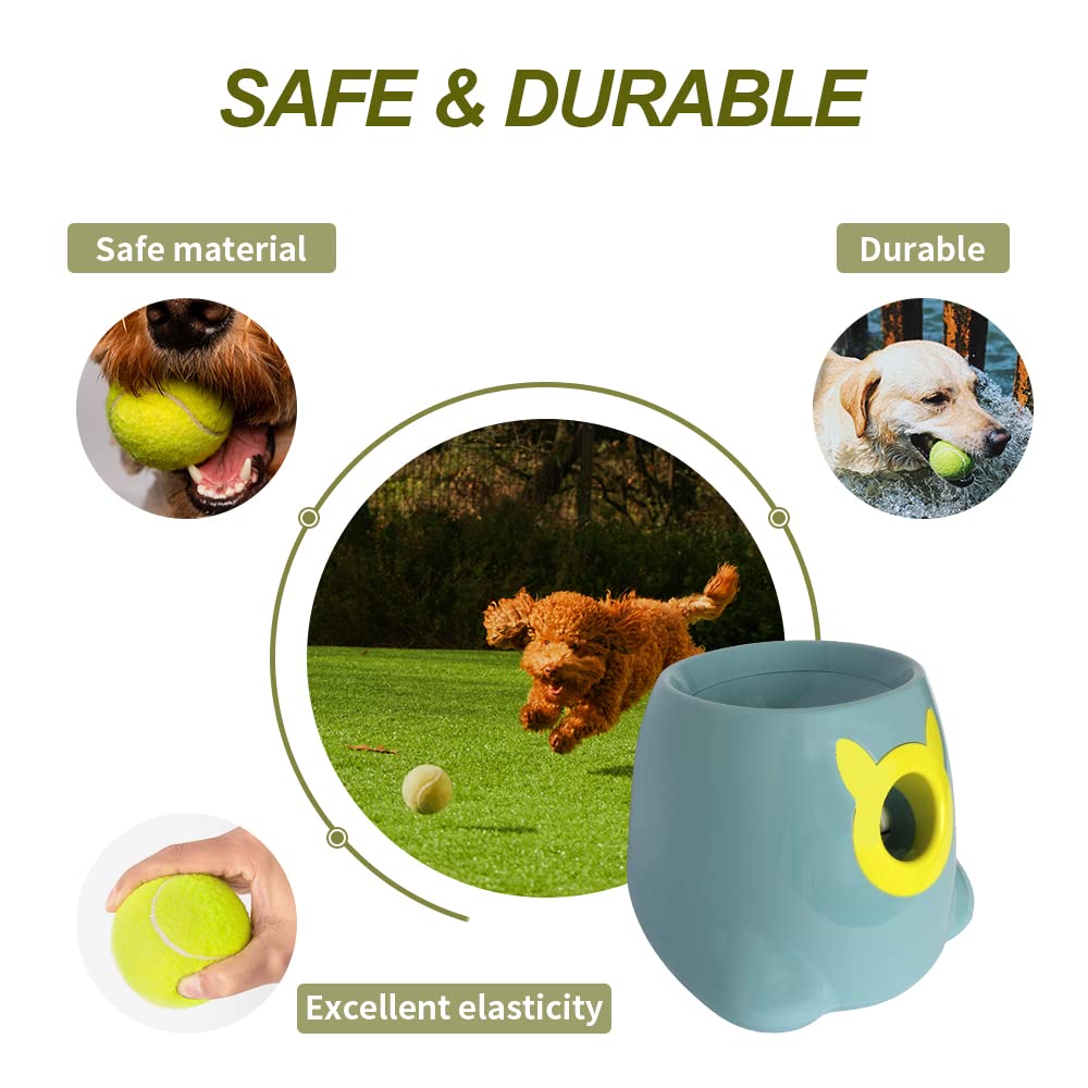 BESTHLS Automatic Dog Ball Launcher - Interactive Tennis Ball Thrower Machine for Small & Medium Dogs - Fetching Distance 10-30ft - Blue - Perfect for Backyard Play, Dog Training & Exercise