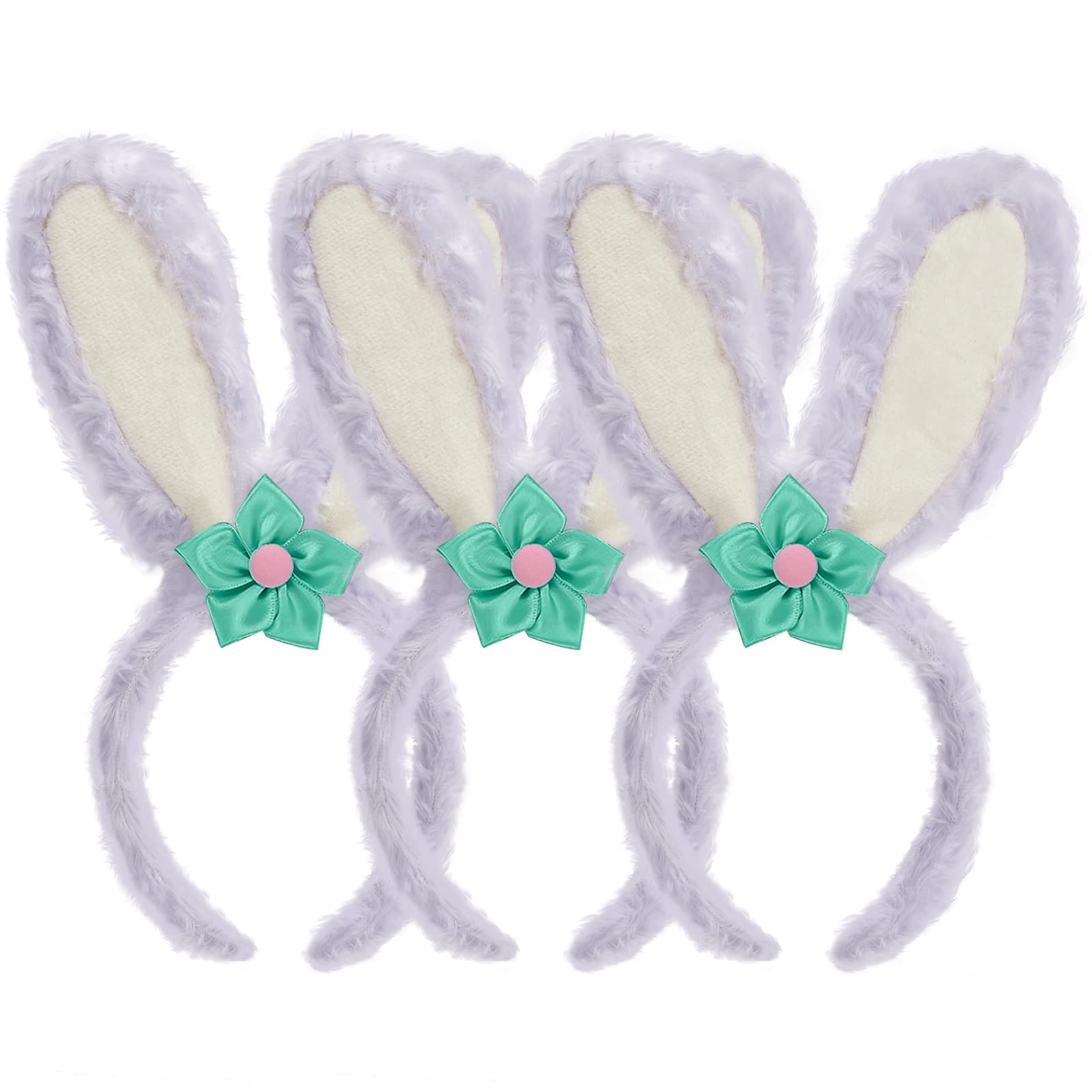 11.8 Inch Soft Plush Bunny Ears Headband - Easter Basket Stuffers for Kids, Boys & Girls | Cuddly Easter Bunny Ears with Elastic Band for Home Decor, Party Supplies & Dress Up Play