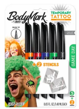 BODYMARK Temporary Tattoo Markers - Waterproof & Long-Lasting Body Art Pens for Sports, Cosplay, and Halloween Makeup