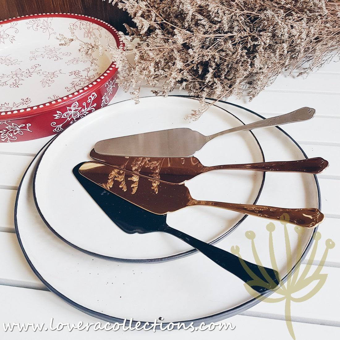 Bitossi Home Vintage Stainless Steel Cake Server - Elegant Dessert Serving Utensil for Weddings, Parties & Special Occasions