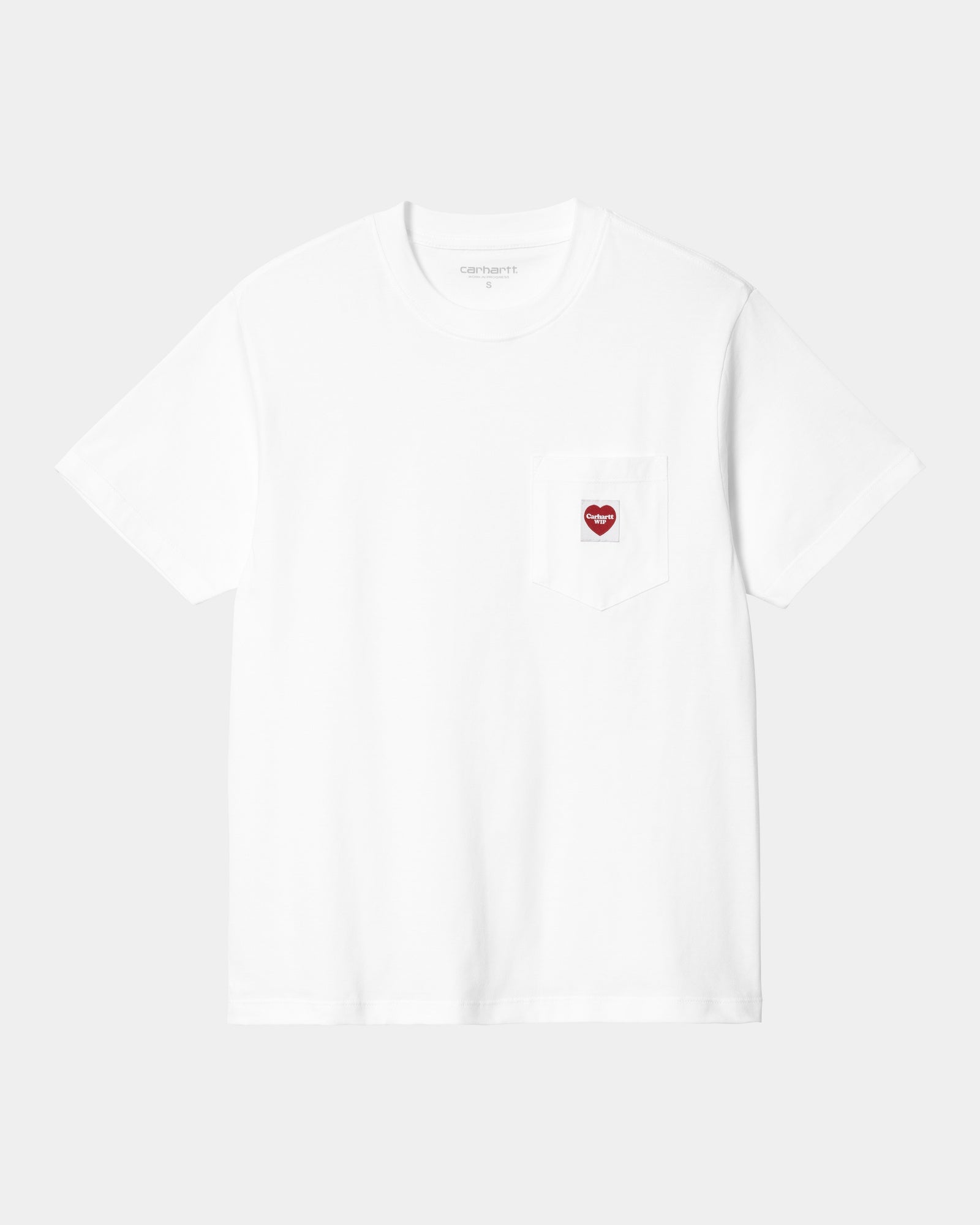 Women's Heart Print Pocket T-Shirt - Soft Cotton Casual Tee for Everyday Wear | White & Red | Perfect for Casual Outings, Dates, and Weekend Errands