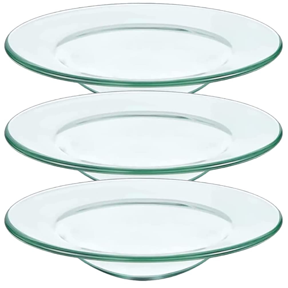 3pcs Glass Wax Warmer Replacement Dish - Wax Melter Heating Plate for Oil Burner & Incense Lamp - Durable Wax Heater Liner Trays for Aromatherapy & Home Fragrance - Perfect for Spa, Relaxation & DIY Candle Making