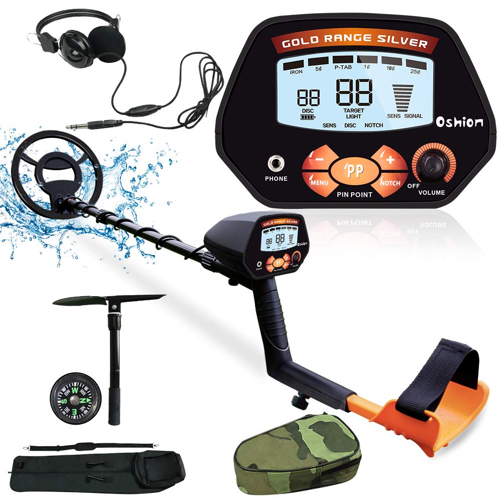 Waterproof Metal Detector for Adults & Kids - Adjustable 33-40.6 Inch Stem with LCD Display, 10