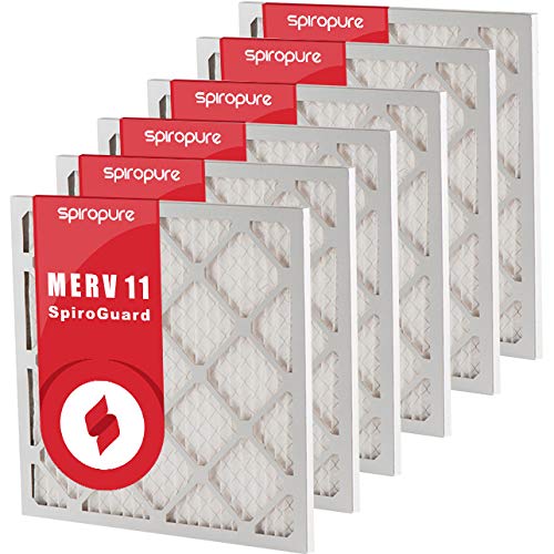 SpiroPure 11x32.5x1 MERV 11 Pleated Air Filters - 6 Pack, Made in USA - Perfect for HVAC Systems, Home Air Purifiers & Commercial Ventilation