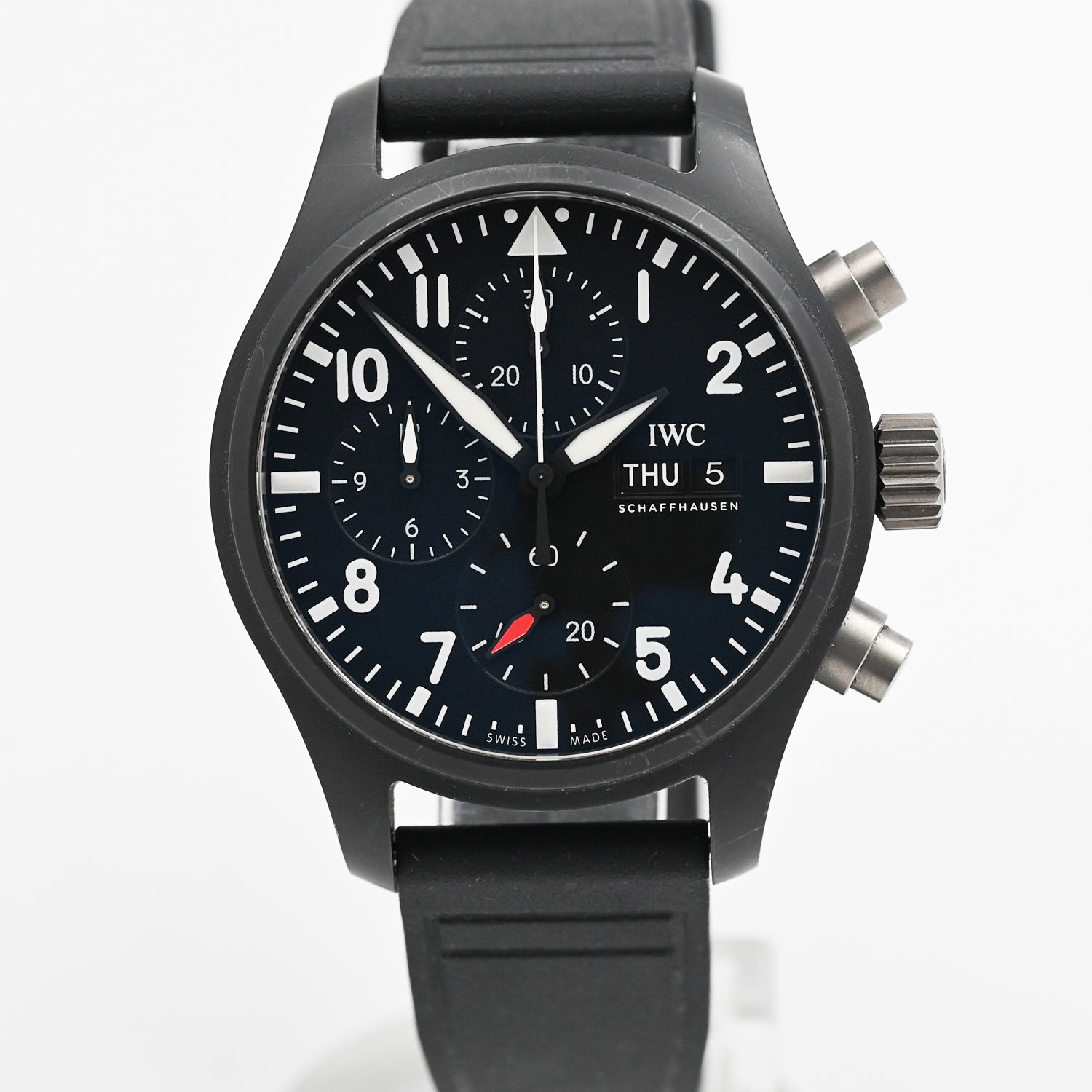 IWC Pilot Top Gun Chronograph 2023 - Luxury Swiss Men's Watch with Black Ceramic Case & Automatic Movement | Perfect for Aviation Enthusiasts, Business Professionals & Collectors