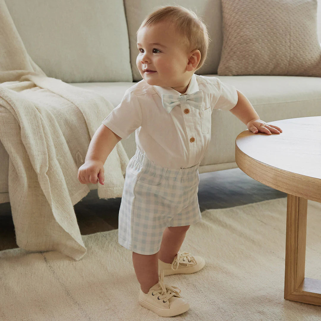 Stylish Poplin Shirt & Checkered Shorts 3-Piece Set for Men - Perfect for Summer Outfits, Beach Vacations & Casual Wear