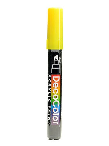 Marvy Uchida Decocolor Acrylic Paint Markers - Vibrant Yellow (6-Pack) | Perfect for DIY Crafts, Scrapbooking & Art Projects