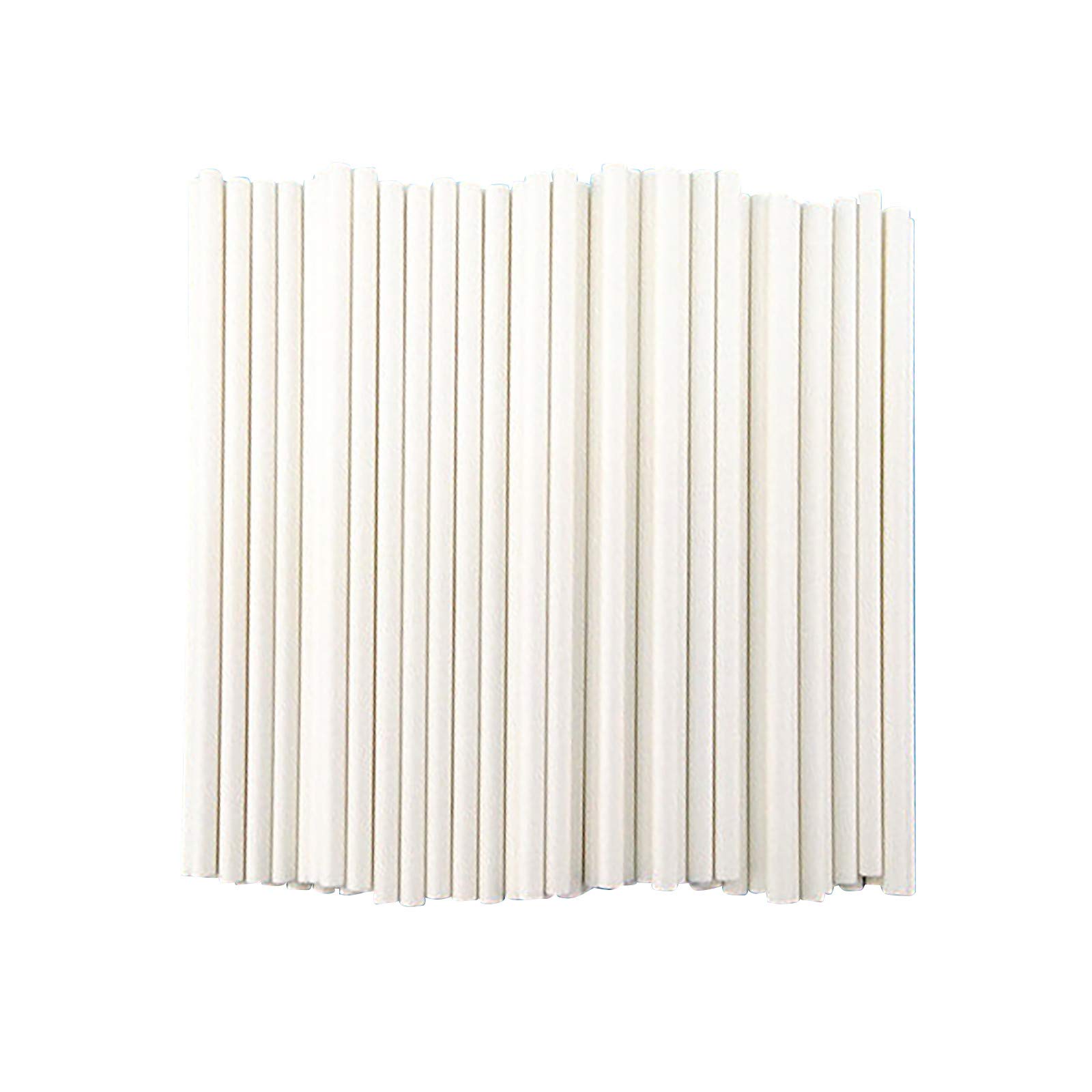 Zerlibeaful Chocolate Lollipop Candy with Paper Sticks - 50 Count Bulk Pack for Parties, Gifts & Desserts - White Solid Candy Sticks for Baking, Decorating & Air Fryer Treats (One Size)