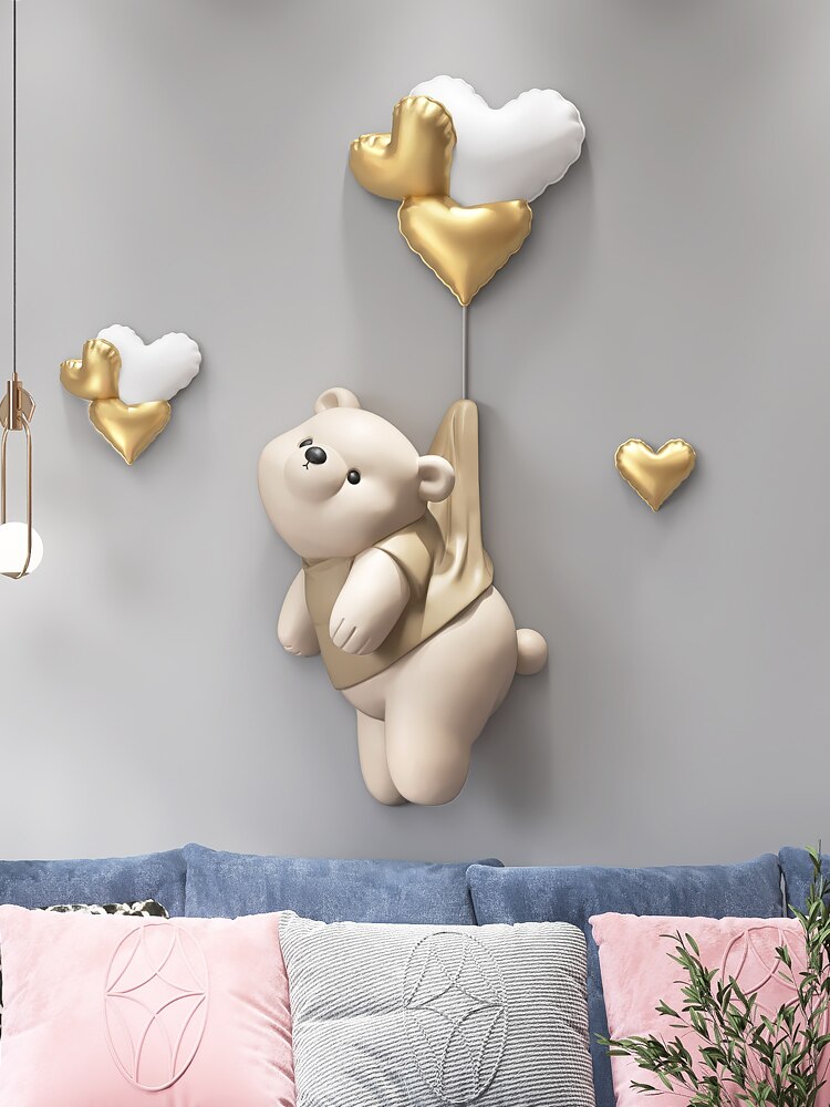 Cute Teddy Bear Wall Decor - Adorable Bear Wall Hanging for Nursery, Kids Room & Home Decoration | Perfect for Baby Showers, Birthday Gifts & Cozy Bedroom Aesthetics