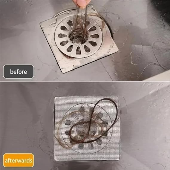 Wazdorf Disposable Shower Drain Cover Hair Catcher - 20 Pack Mesh Stickers for Bathroom, Laundry, Bathtub & Kitchen Sink Strainer - Prevents Clogs & Keeps Drains Clean - Perfect for Homes, Apartments & Hotels