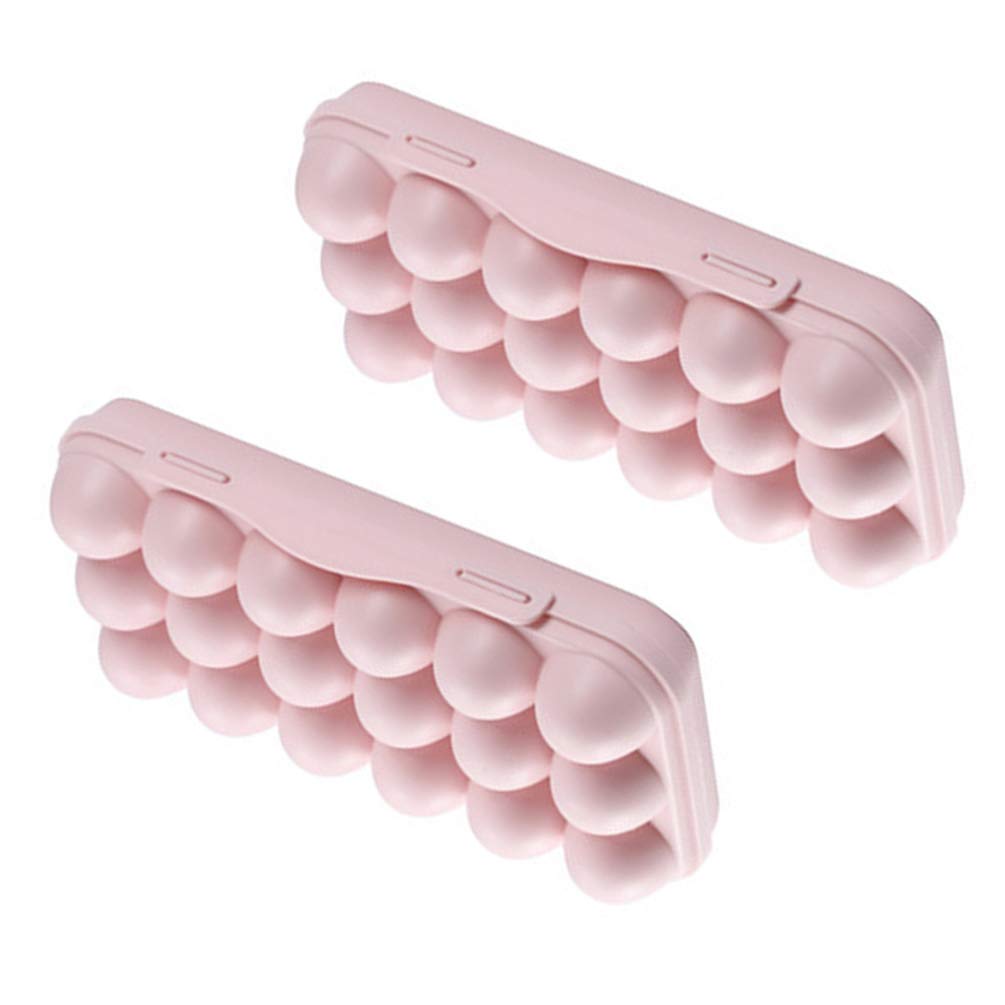 2-Pack Shatterproof Portable Egg Storage Container - Stackable Refrigerator Egg Holder & Organizer (Pink) - Perfect for Kitchen, Camping, Travel & Fridge Organization
