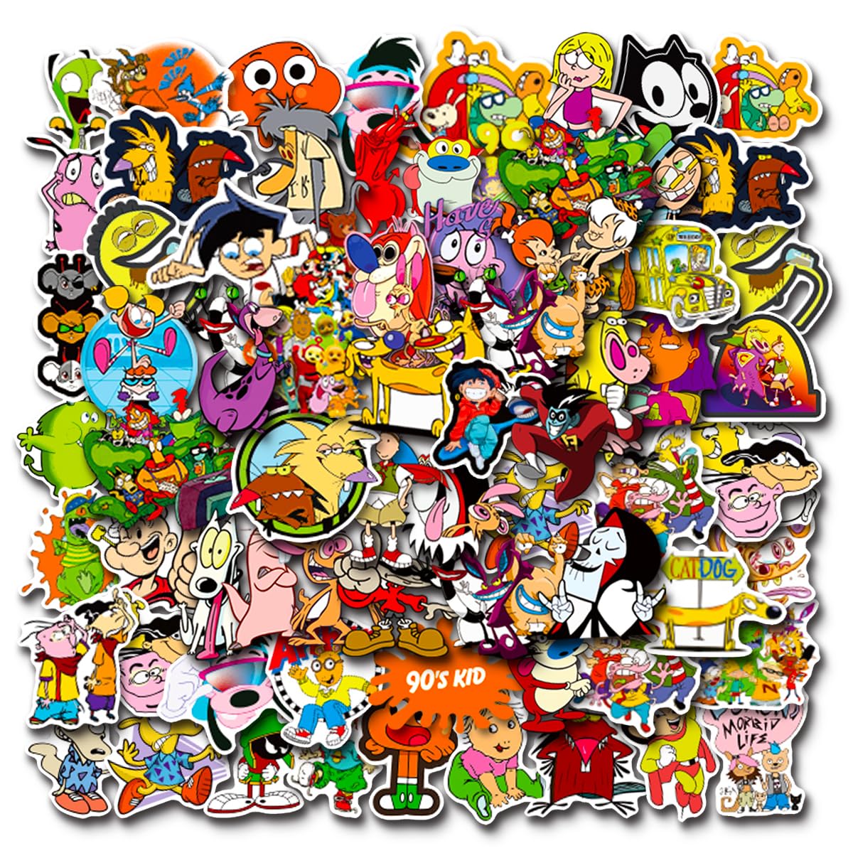 90s Cartoon Stickers 100PCS - Waterproof Vinyl Decals for Laptop, Skateboard, Water Bottle, Phone - Retro Anime Stickers for Kids, Teens & Adults - Perfect for DIY Crafts, School Supplies & Gift Decorations
