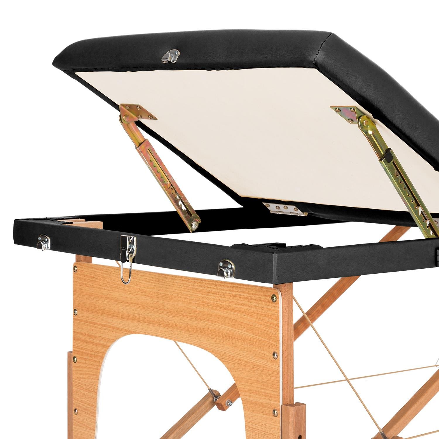 Klarfit MT 500 Portable Massage Table - Professional Foldable Beauty Bed 210cm, 200kg Weight Capacity, Adjustable Backrest with Face Hole & Dual Headrests, Includes Carrying Bag (Black) - Perfect for Home Spa, Professional Massage Therapy & Beauty Salon Treatments