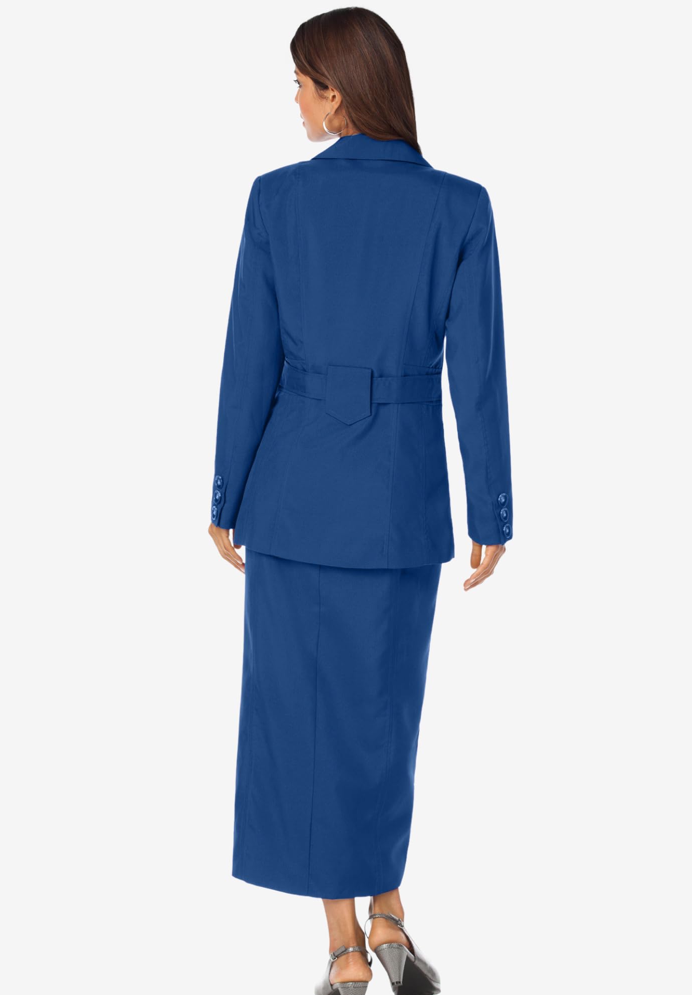 Roaman's Women's Plus Size Side Button Suit Jacket Dress - Elegant Office Wear & Formal Attire for Work, Business Meetings & Special Occasions