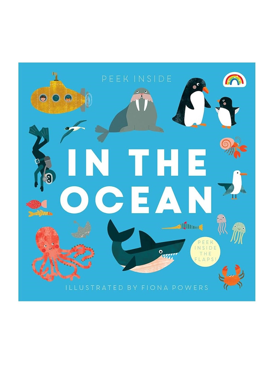Peek Inside In The Ocean Board Book - Interactive Lift-the-Flap Ocean Animals Book for Toddlers & Kids - Perfect for Early Learning, Bedtime Stories & Underwater Exploration