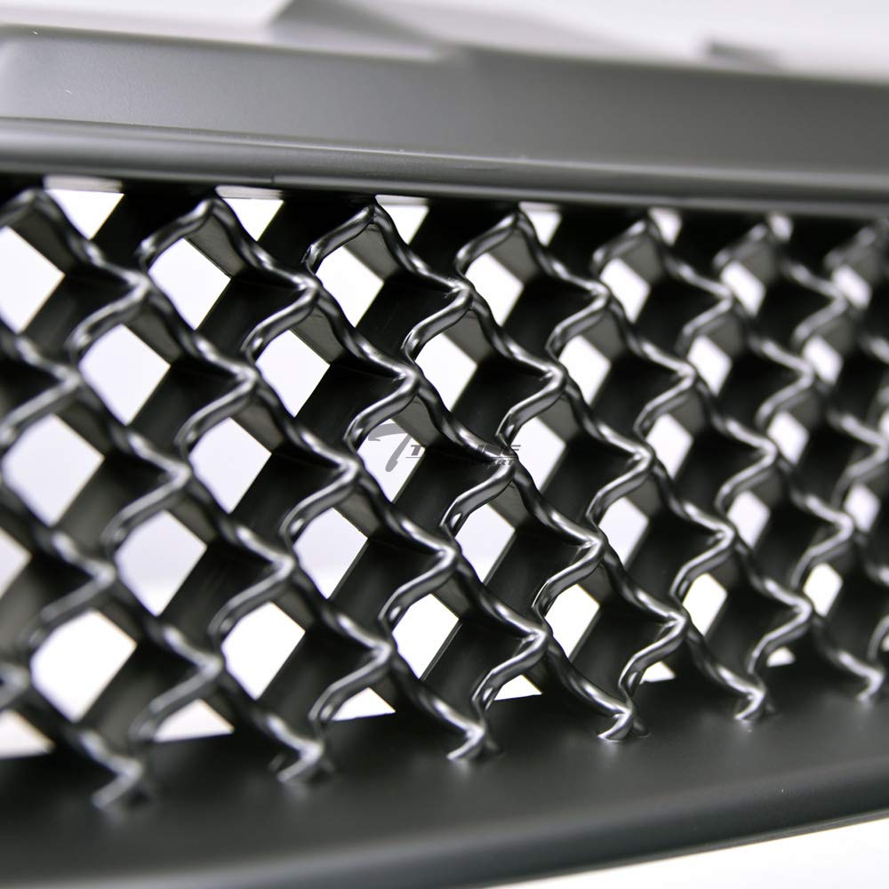 2006-2013 Chevy Impala & 2014-2016 Limited & 2006-2007 Monte Carlo Matte Black Mesh Front Bumper Grill Replacement | Durable ABS Plastic | Easy Installation | Enhances Vehicle Appearance | Perfect for Car Upgrades & Customization