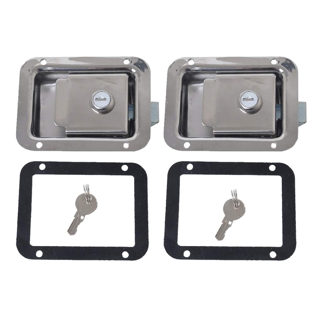 2-Pack Stainless Steel Marine Yacht Paddle Lock Latches with Keys - Secure Tool Boxes for Boats, RVs, Trucks & Trailers - Waterproof & Durable Outdoor Storage Solution