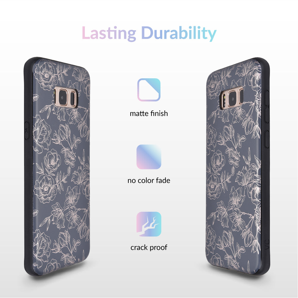 Floral Rose Gold Chrome Samsung Galaxy Phone Case - Elegant Protective Cover for Galaxy S21/S22/S23 - Perfect for Everyday Use & Special Occasions