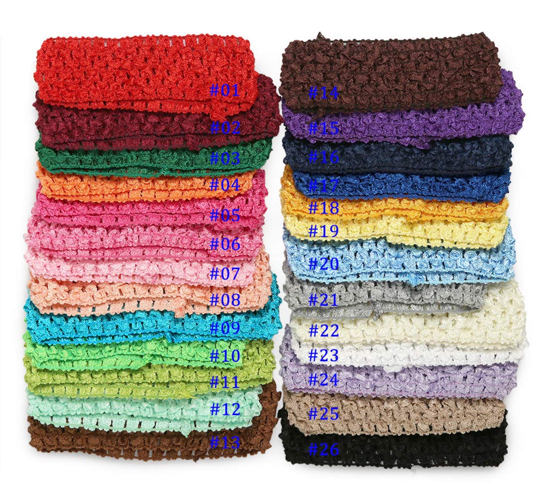 QandSweet Baby Girl's Stretch Headbands - Soft Crochet Stretchy Hair Bands for DIY Accessories with Flowers or Bows - Perfect for Newborns, Toddlers, and Kids' Daily Wear, Parties, and Photo Shoots