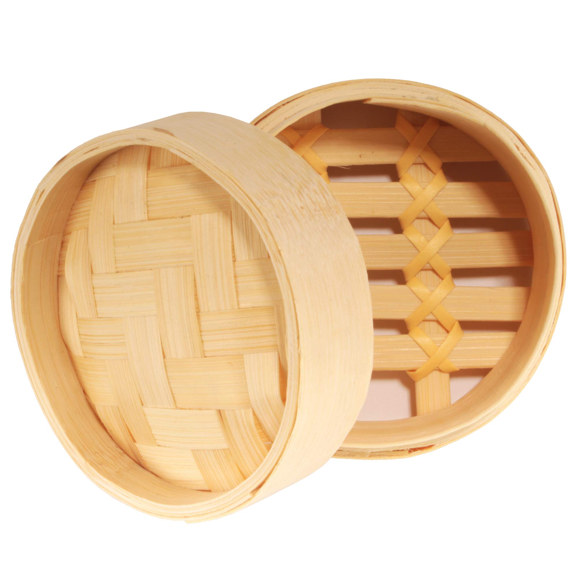 BambooMN 3 Inch Mini Bamboo Steamer Basket - 100 Pack for Dim Sum, Dumplings, Desserts | Perfect for Party Favors, Wedding Decor, Birthday Supplies & Home Kitchen Use