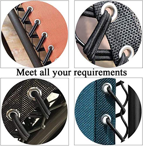 4 Pack Universal Replacement Elastic Cords for Zero Gravity Chairs - Repair Tool Kit for Sun Loungers, Garden Chairs, Outdoor Recliners & Bungee Chairs - Durable Black Bungee Replacement Cords (Perfect for Patio, Backyard, Poolside Relaxation)