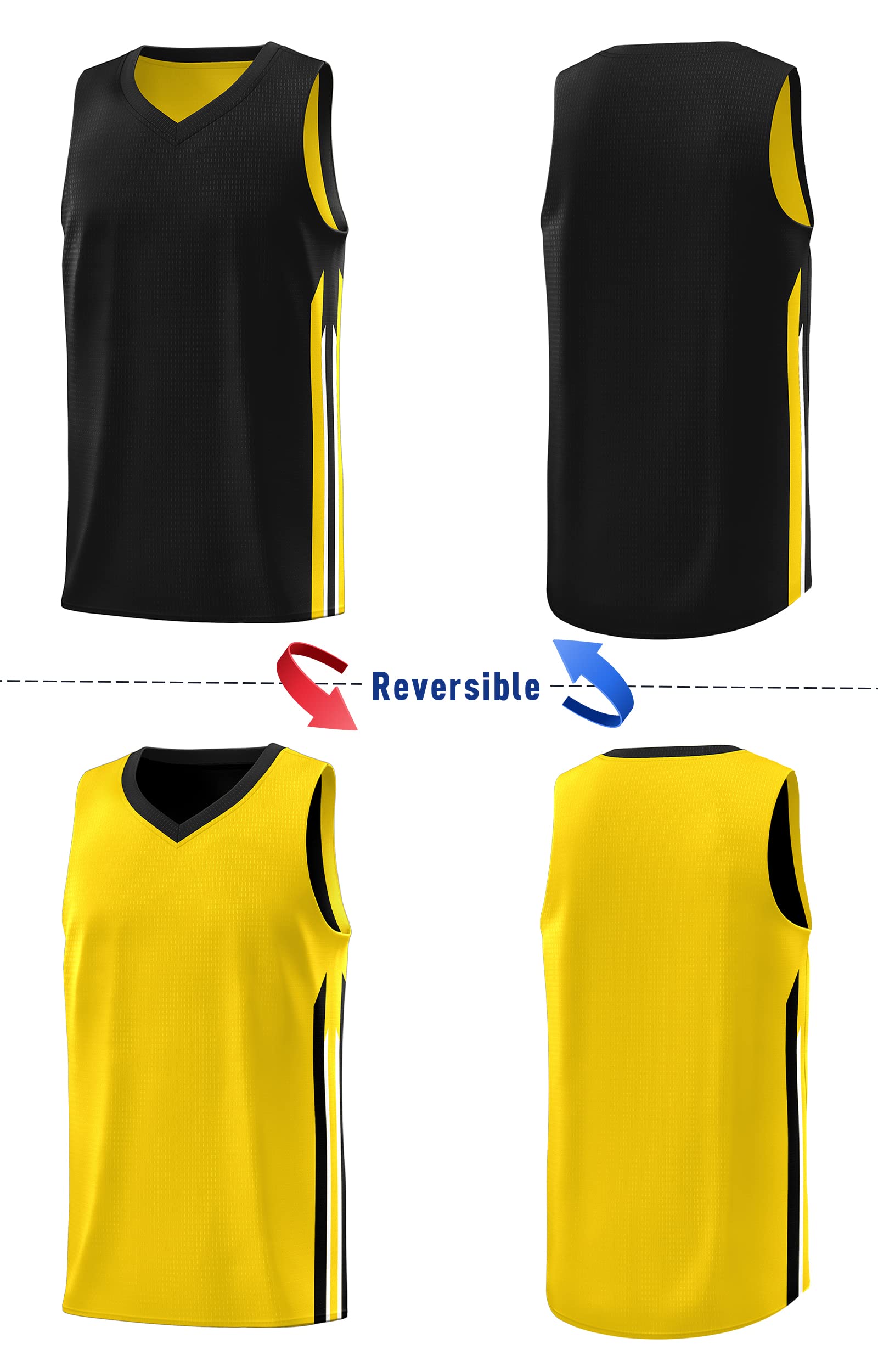 Men's Reversible Basketball Jersey - Team Uniform for Sports & Hip Hop (S-4XL)