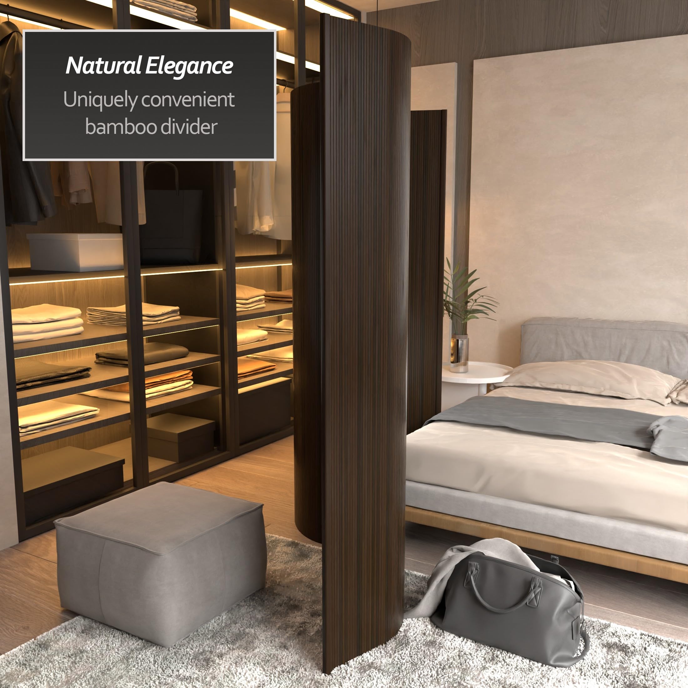 Red Lantern BF-75-DMOC 6-Foot Room Divider Screen in Dark Mocha - Perfect for Home Office, Living Room Partition & Asian-Inspired Decor