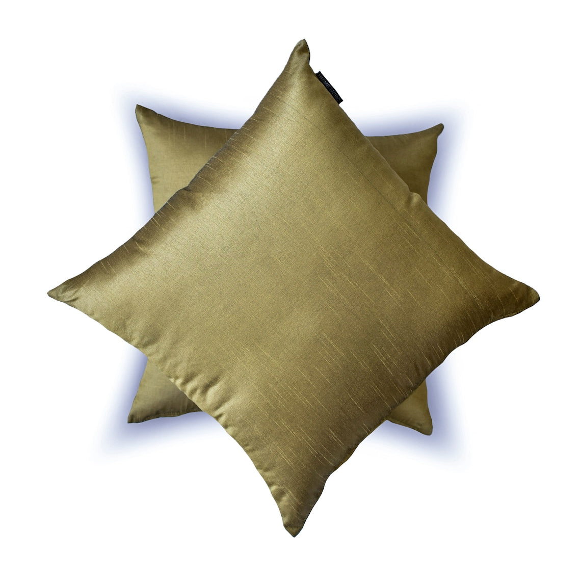 Antique Gold Luxury Silk Throw Pillow Covers (Set of 2) - Elegant Home Decor for Sofa, Bedroom & Living Room