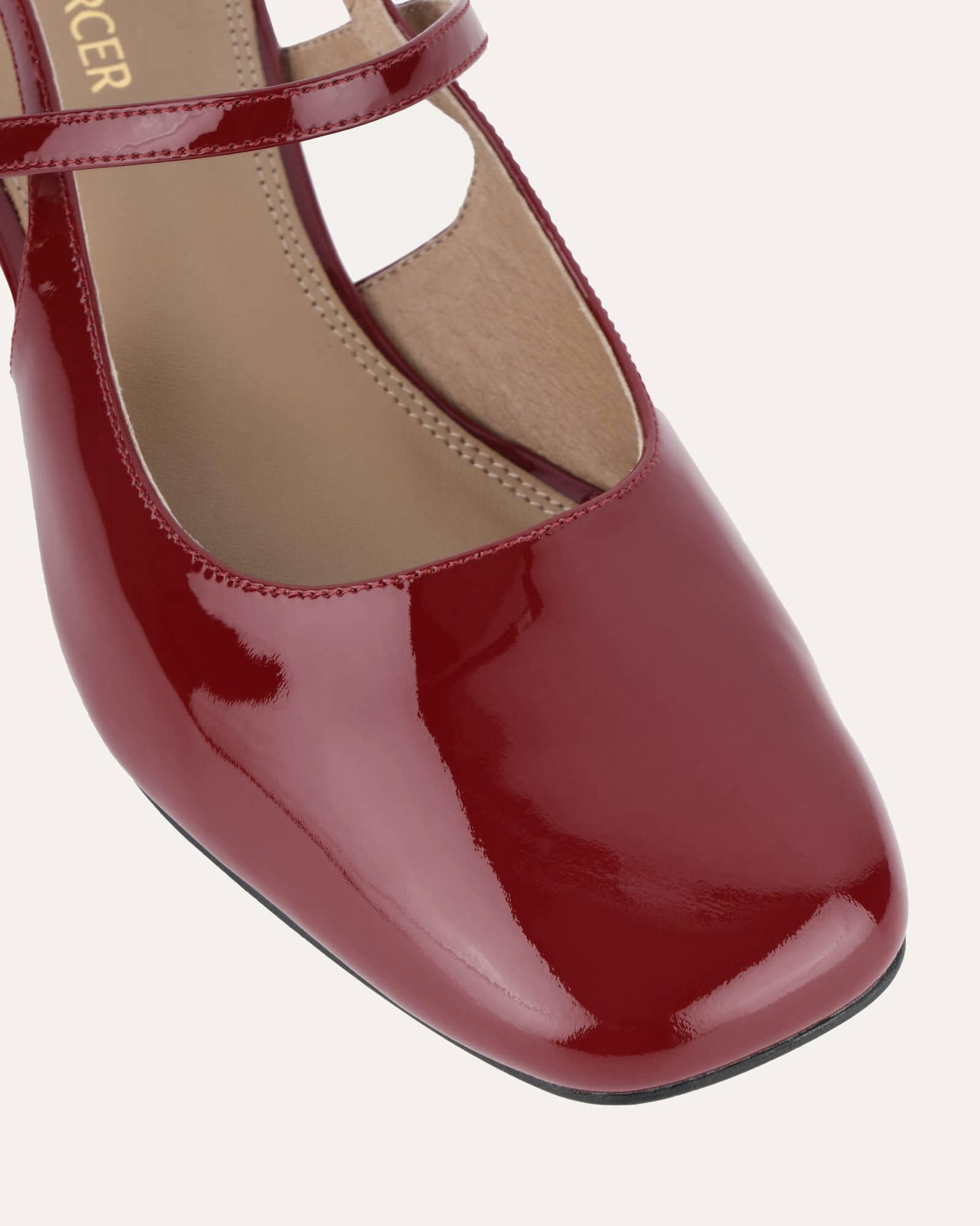 Jenna Low Heels Ruby Red Patent Leather Women's Shoes - Comfortable & Stylish for Work, Parties & Everyday Wear