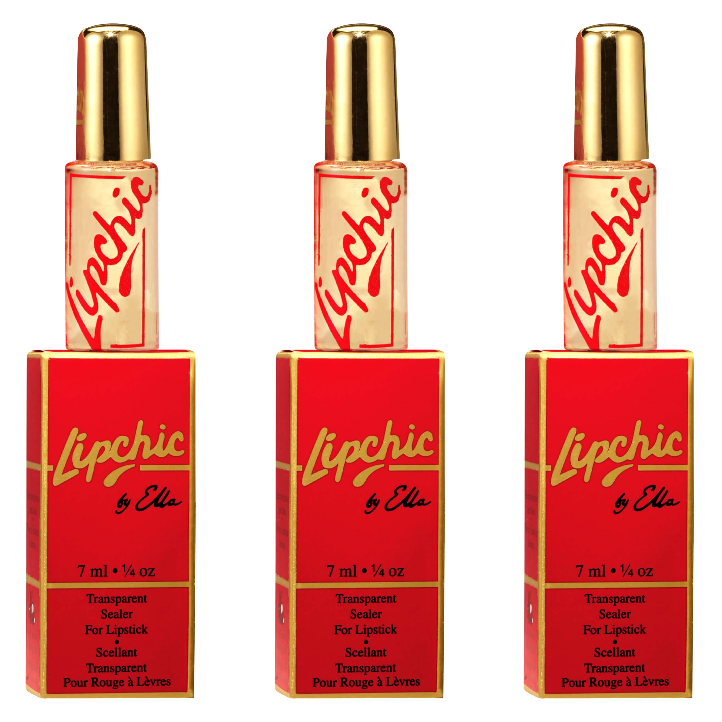 Ella International Lip Chic – 3-Pack All-Day Smudge-Proof Long-Lasting Lipstick Sealer, 0.25 oz Each – Perfect for Work, Parties & Everyday Wear