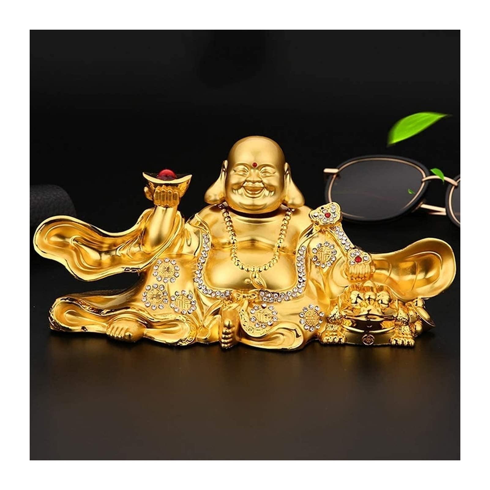 Handiya Buddha Statue Car Pendant - Lucky Maitreya Sculpture for Car Decor, Home Altar & Office Feng Shui | Safe Travel Charm & Spiritual Gift Idea