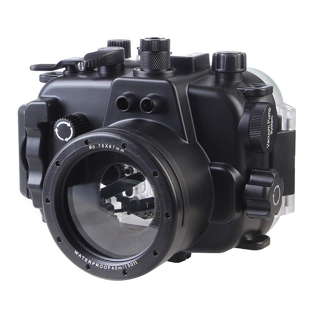 40m/130ft Waterproof DSLR Camera Housing for Canon G1X Mark III - Underwater Photography Case for Scuba Diving, Snorkeling & Marine Exploration