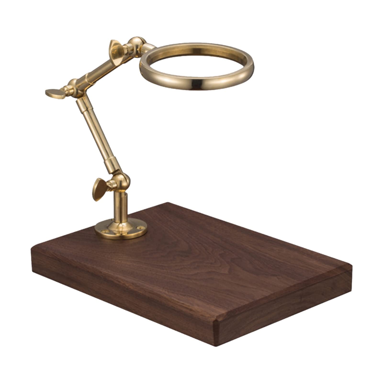 Premium Brass Geometric Pour Over Coffee Dripper Stand - Gold Metal Filter Cup Holder with Hand Punch Paper Rack (8.27x12.20 Inch) - Perfect for Home Brewing, Specialty Coffee Shops & Barista Stations