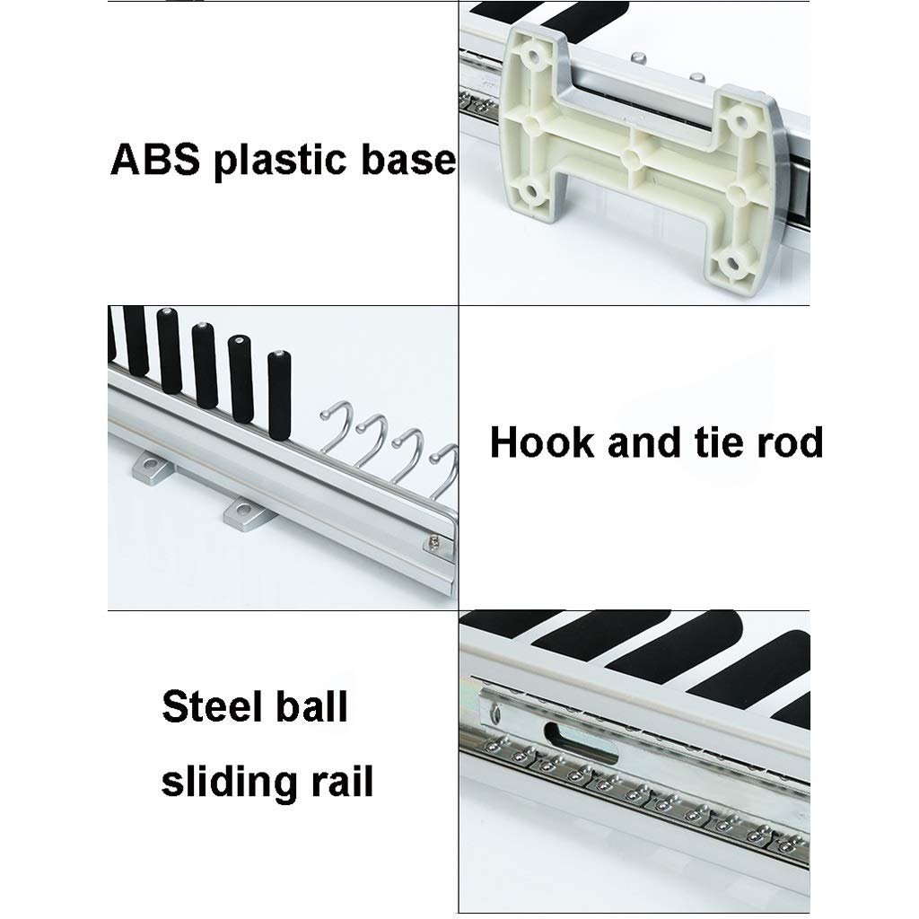 Aluminum Pull Out Tie Rod Belt Rack - Space Saving Wardrobe Organizer for 8 Ties & 4 Belts | Perfect for Closet, Bedroom & Office Storage Organization