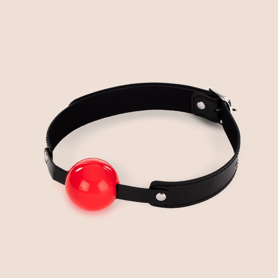 Soft Rubber Ball Gag for Adults - Breathable BDSM Gag with Adjustable Strap for Bondage Play, Role Play & Sensory Deprivation - Sex & Mischief Collection