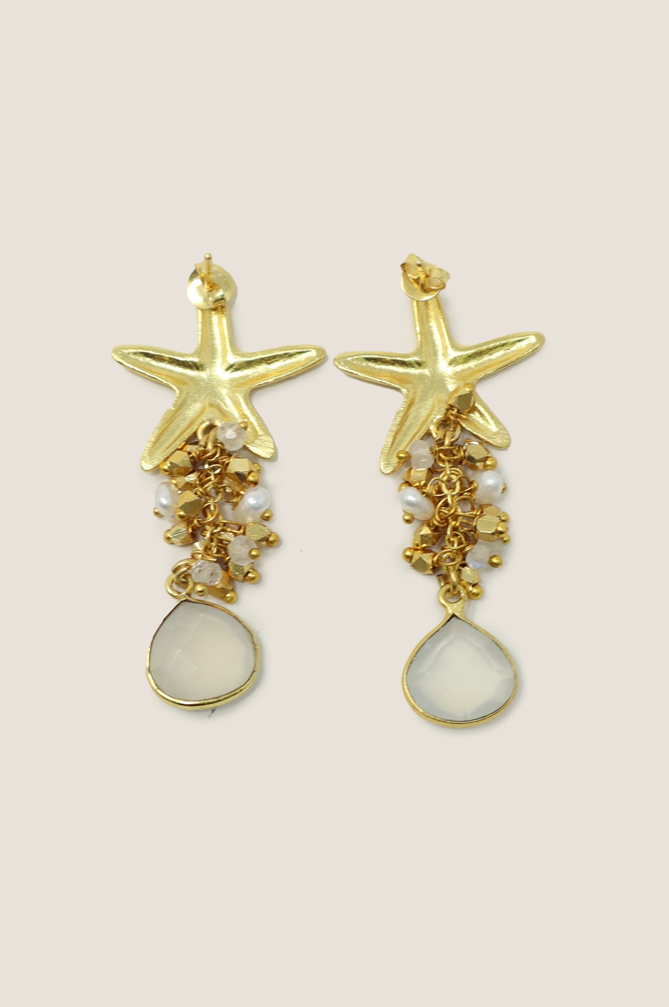 Andrea Pearl & Gold Earrings for Women - Elegant Dangle Drop Earrings for Party, Wedding & Everyday Wear