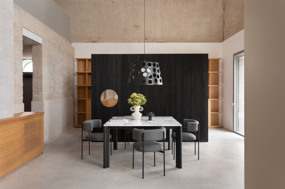 Midj Planum Modern Dining Table - Solid Wood Kitchen Table for 6 - Perfect for Dining Room, Kitchen, and Small Space Gatherings