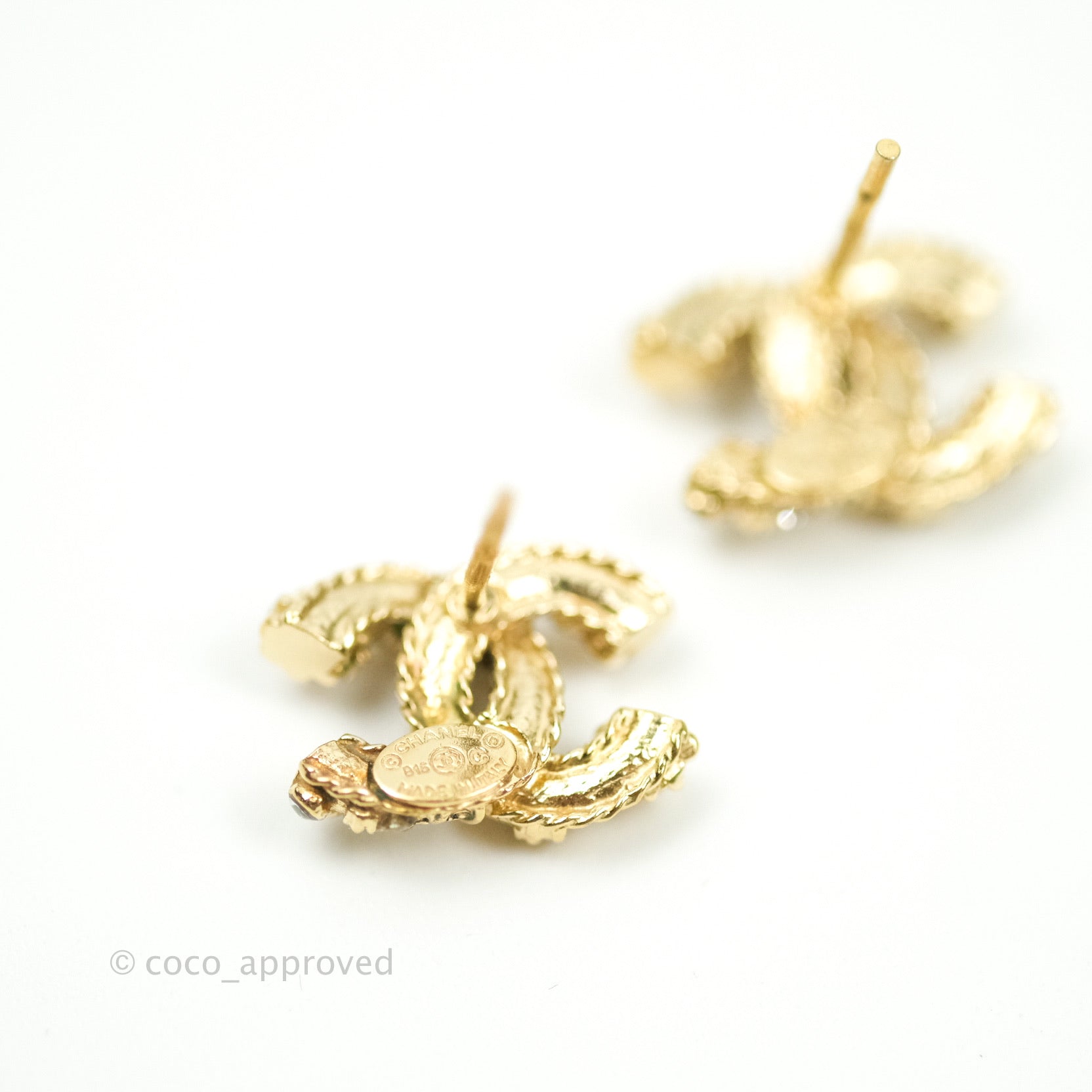 Chanel CC Logo Earrings for Women - Gold Tone Hoop Earrings - Luxury Fashion Jewelry Gift for Her - Perfect for Parties, Weddings & Everyday Wear