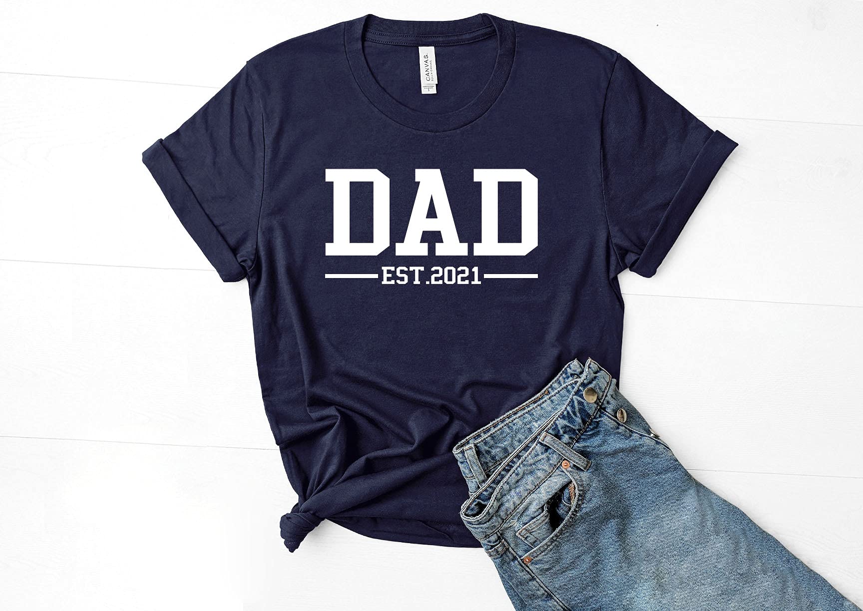 Funny Dad T-Shirt - Est. 2021 Graphic Tee for Fathers Day Gift | Cool Daddy Shirt for Casual Wear, Family Outings & Dad Life Celebration