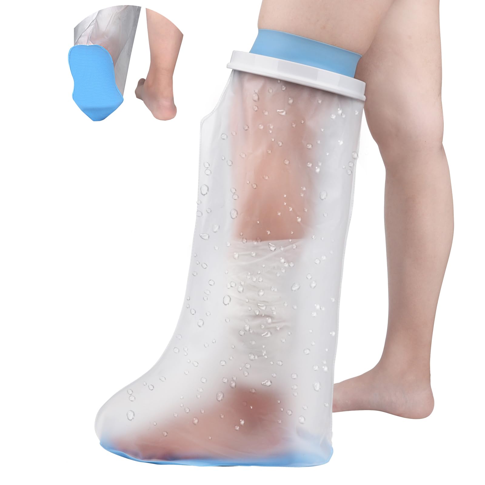 Waterproof Cast Cover for Leg - Non-Slip Shower Protector for Adults | Reusable & Watertight Leg Cast Protector for Knee, Ankle & Foot Surgery | Ideal for Post-Op Wound Care, Bathing & Daily Activities