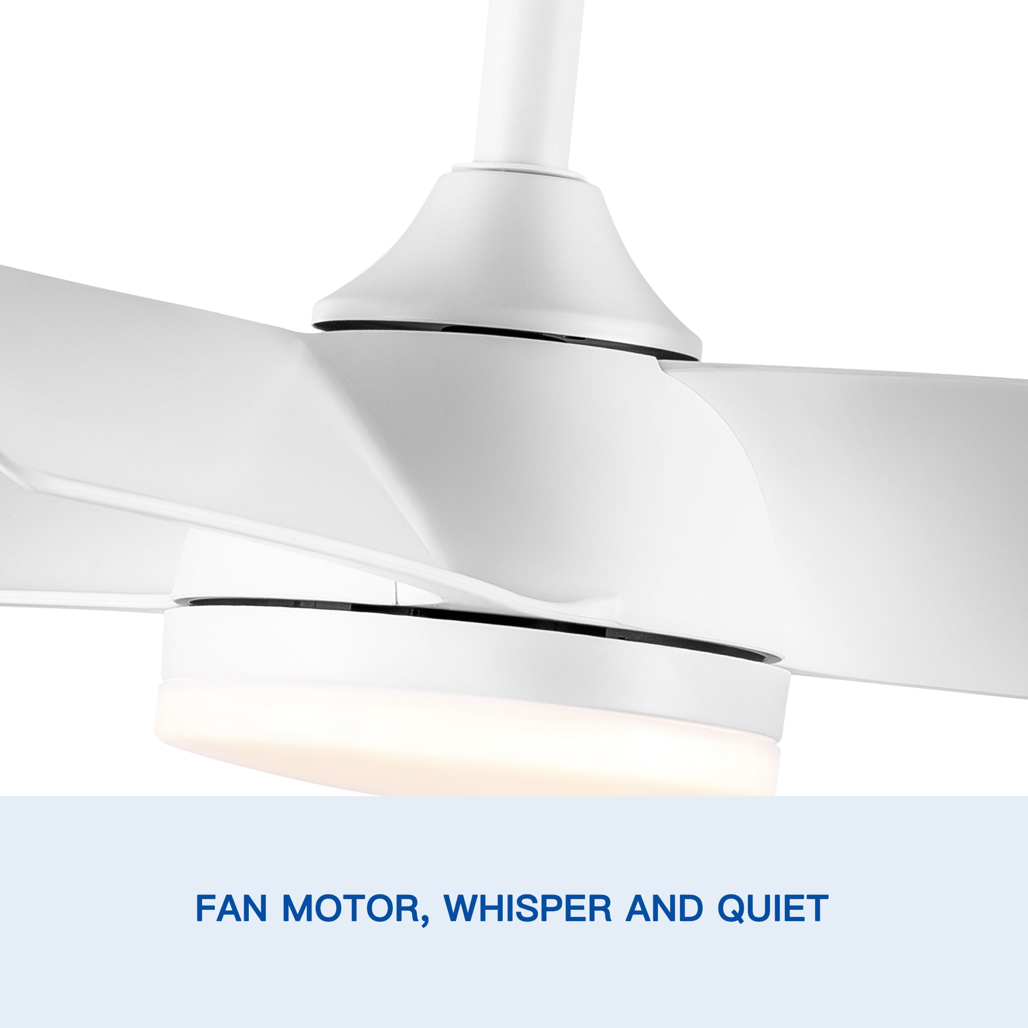 28 Inch Integrated LED Ceiling Fan with White ABS Blades - Energy Efficient Cooling & Lighting for Bedroom, Living Room, and Office Spaces