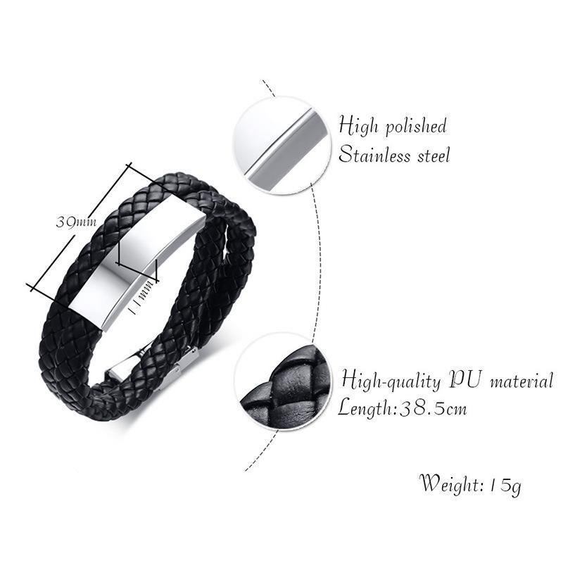 Stylish Black Double Strand Leather Bracelet for Men & Women - Perfect for Casual Wear, Gifts & Everyday Fashion Accessories