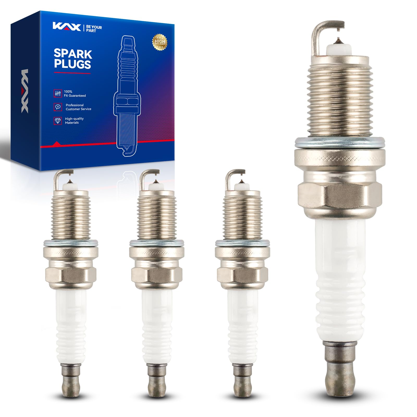 KAX IFR5T11 Double Iridium Spark Plugs 4 Pack - Compatible with Toyota Prius, Corolla, Yaris, Tacoma & More | High Performance Spark Plugs for Improved Engine Efficiency & Fuel Economy | Perfect for Daily Commuting, Highway Driving & Off-Road Adventures