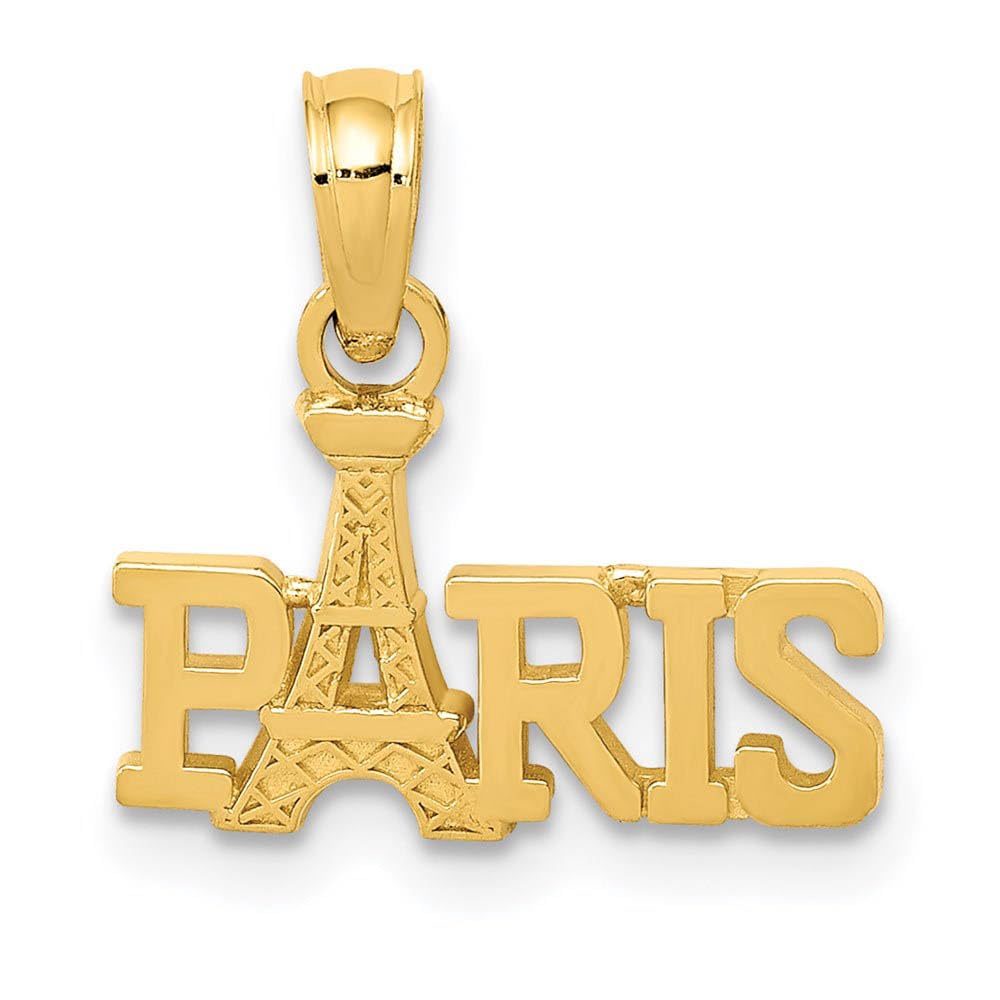 14k Yellow Gold Eiffel Tower Pendant - Elegant Paris Jewelry Gift