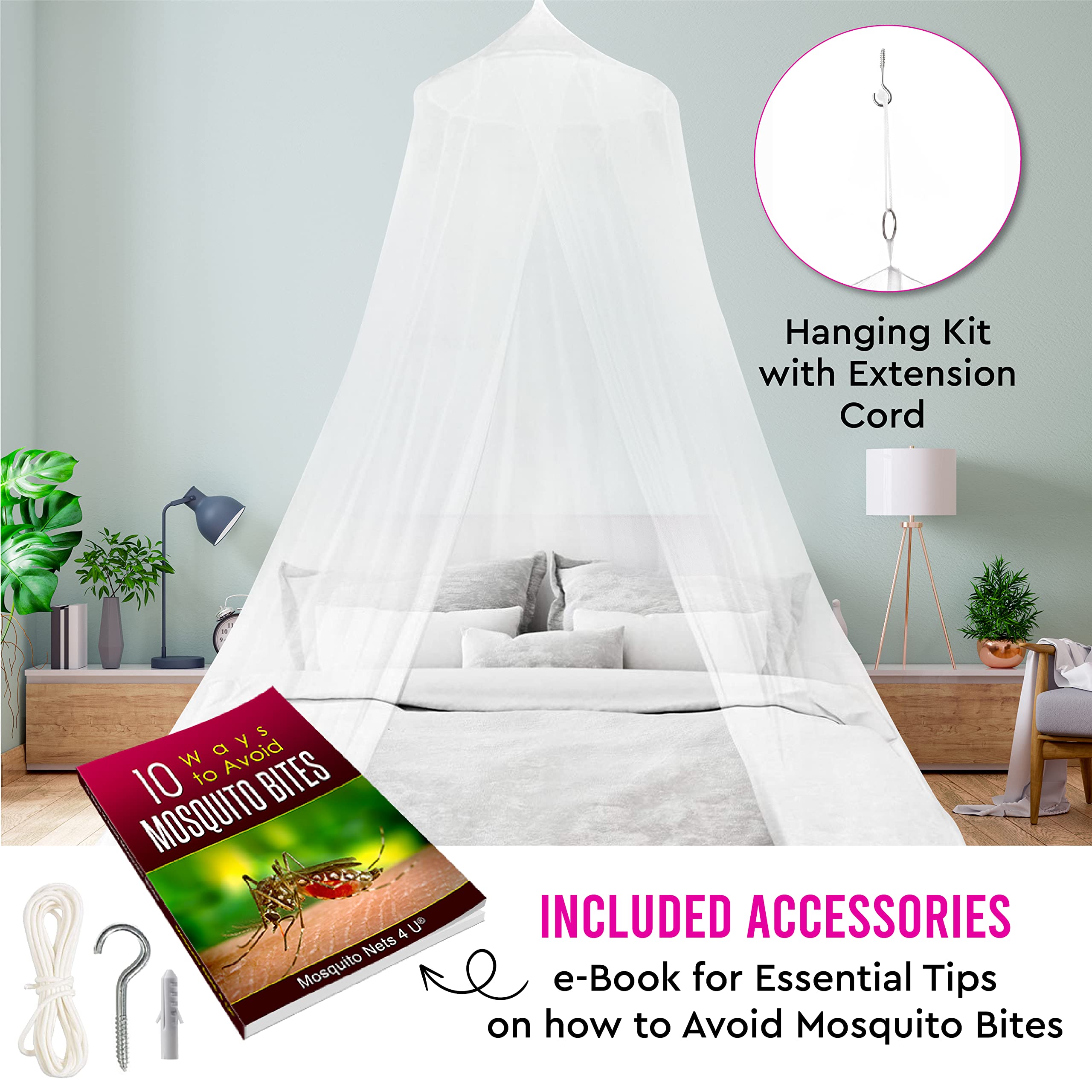 Premium Travel Mosquito Net for Bed Canopy - Maximum Insect Protection, Hypoallergenic & Breathable - Ideal for Camping, Travel & Home Use