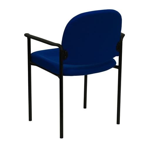 FLASH Tiffany Comfort Gray Fabric Stackable Steel Side Reception Chair with Arms - Modern Office Seating for Waiting Rooms, Lobbies & Conference Areas