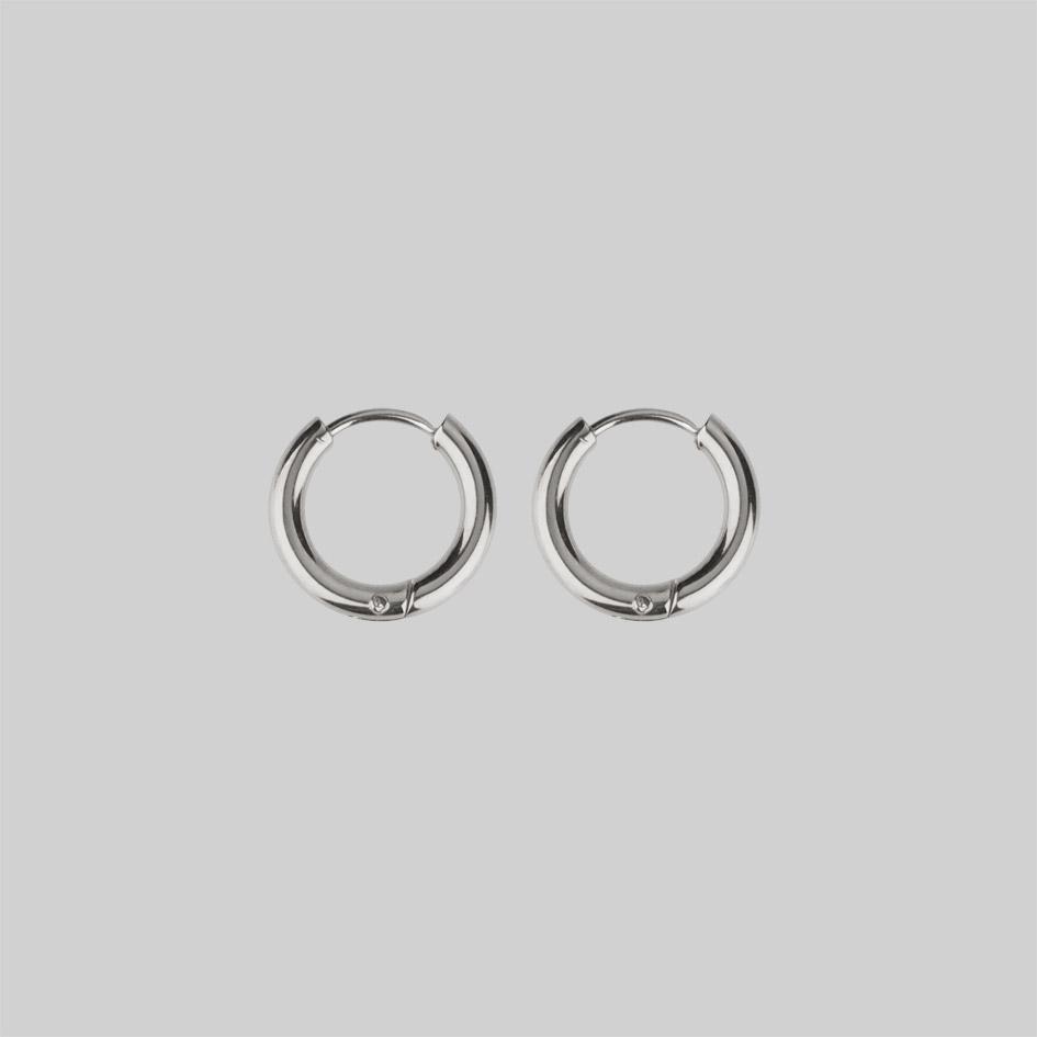 VITA. Sterling Silver Hinge Huggie Hoop Earrings for Women - Minimalist Everyday Jewelry for Work, Date Night & Special Occasions