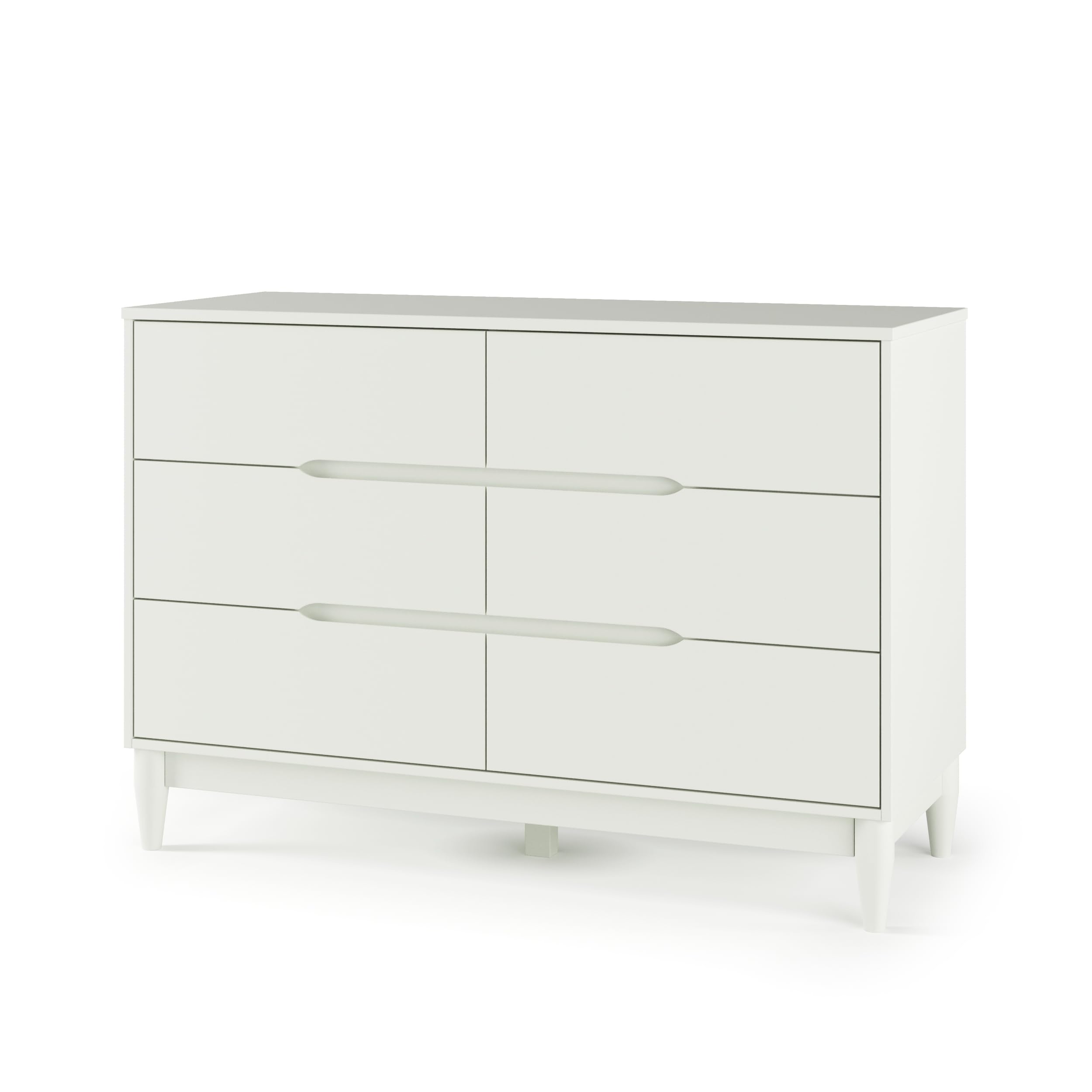 Child Craft 6-Drawer Wynwood Double Dresser - Safe Nursery & Bedroom Storage Furniture with Anti-Tip Kit, Non-Toxic Baby-Safe White Finish | Perfect for Organizing Baby Clothes, Toys & Nursery Essentials
