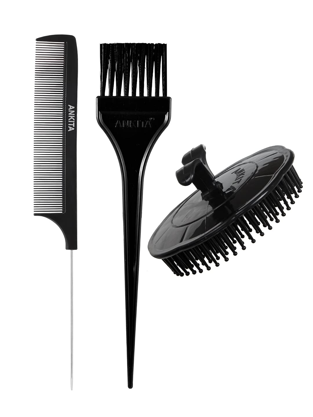 Chhavi Creation Ankita Hair Dye Brush Set with Finger Comb & Styling Comb (D1+Finger Comb+937) - Perfect for DIY Hair Coloring & Styling at Home